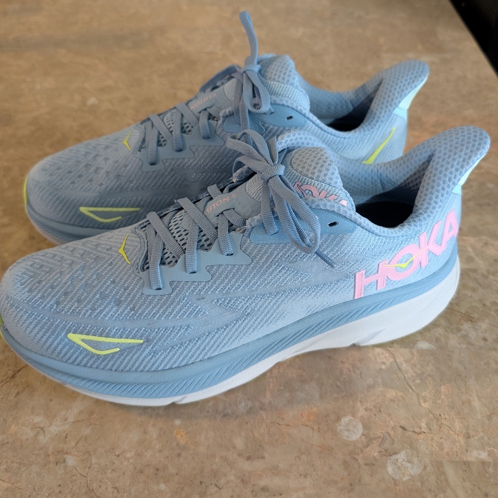 Hoka One One Clifton 9 Trail Lightweight Running Shoes Women's Size 12 No Box - Picture 2 of 10